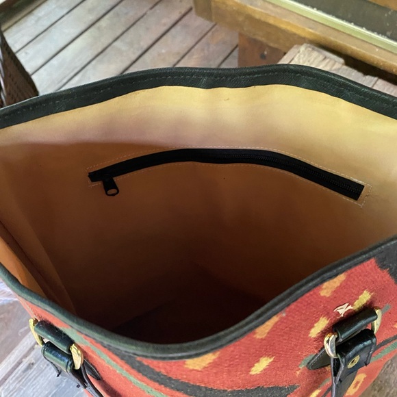 Large Fabric Purse Tote with Handles, from India - Picture 5 of 7